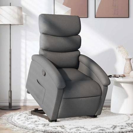 Sillón reclinable elevable de tela gris oscuro en Sillones | Comprar online en Foru.es