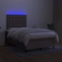 Cama box spring con colchón y LED tela gris taupe 120x200 cm de , Camas y somieres - Ref: Foro24-3135185, Precio: 410,48 €, D...