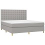 Cama box spring colchón y luces LED tela gris claro 160x200 cm de , Camas y somieres - Ref: Foro24-3135765, Precio: 571,33 €,...