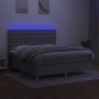 Cama box spring colchón y luces LED tela gris claro 160x200 cm de , Camas y somieres - Ref: Foro24-3135765, Precio: 571,33 €,...