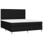Cama box spring colchón y luces LED tela negro 160x200 cm de , Camas y somieres - Ref: Foro24-3135767, Precio: 614,99 €, Desc...