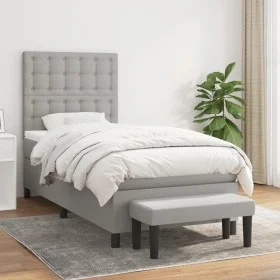 Boxspringbett mit hellgrauer Stoffmatratze 80x200 cm von , Betten und Lattenroste - Ref: Foro24-3136869, Preis: 333,25 €, Rab...