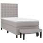 Cama box spring con colchón tela gris claro 80x200 cm de , Camas y somieres - Ref: Foro24-3136869, Precio: 342,01 €, Descuent...