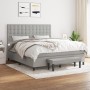 Cama box spring con colchón tela gris claro 160x200 cm de , Camas y somieres - Ref: Foro24-3136925, Precio: 616,17 €, Descuen...