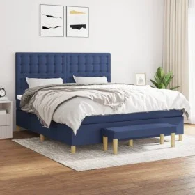 Boxspringbett mit blauer Stoffmatratze 160x200 cm von , Betten und Lattenroste - Ref: Foro24-3137491, Preis: 590,58 €, Rabatt: %