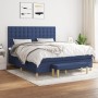 Cama box spring con colchón tela azul 160x200 cm de , Camas y somieres - Ref: Foro24-3137491, Precio: 606,13 €, Descuento: %
