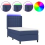 Cama box spring colchón y luces LED tela azul 80x200 cm de , Camas y somieres - Ref: Foro24-3138595, Precio: 370,83 €, Descue...
