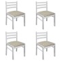 Sillas de comedor 4 uds madera maciza caucho terciopelo blanco de vidaXL, Sillas de comedor - Ref: Foro24-242031, Precio: 165...