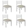 Sillas de comedor 4 uds madera maciza caucho terciopelo blanco de vidaXL, Sillas de comedor - Ref: Foro24-242031, Precio: 144...