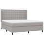 Cama box spring colchón y luces LED tela gris claro 160x200 cm de , Camas y somieres - Ref: Foro24-3138645, Precio: 599,17 €,...
