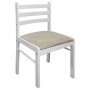 Sillas de comedor 4 uds madera maciza caucho terciopelo blanco de vidaXL, Sillas de comedor - Ref: Foro24-242031, Precio: 165...