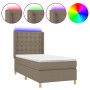 Cama box spring colchón y luces LED gris taupe 80x200 cm de , Camas y somieres - Ref: Foro24-3139153, Precio: 359,99 €, Descu...