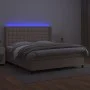 Box spring bed LED mattress synthetic leather cappuccino 180x200cm by , Beds and slatted bases - Ref: Foro24-3139402, Price: ...