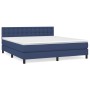 Cama box spring con colchón tela azul 160x200 cm de , Camas y somieres - Ref: Foro24-3140391, Precio: 488,44 €, Descuento: %
