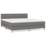 Cama box spring con colchón tela gris oscuro 160x200 cm de , Camas y somieres - Ref: Foro24-3140946, Precio: 519,57 €, Descue...