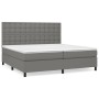 Cama box spring con colchón tela gris oscuro 200x200 cm de , Camas y somieres - Ref: Foro24-3142122, Precio: 654,94 €, Descue...
