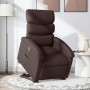 Sillón reclinable elevable tela marrón oscuro en Sillones | Comprar online en Foru.es