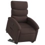 Sillón reclinable elevable tela marrón oscuro en Sillones | Comprar online en Foru.es