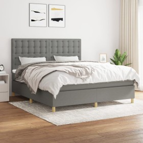 Cama box spring con colchón tela gris oscuro 160x200 cm de , Camas y somieres - Ref: Foro24-3142666, Precio: 595,05 €, Descue...