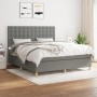Cama box spring con colchón tela gris oscuro 160x200 cm de , Camas y somieres - Ref: Foro24-3142666, Precio: 595,05 €, Descue...