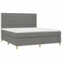 Cama box spring con colchón tela gris oscuro 160x200 cm de , Camas y somieres - Ref: Foro24-3142666, Precio: 595,05 €, Descue...