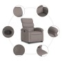 Sillón reclinable elevable tela gris taupe en Sillones | Comprar online en Foru.es