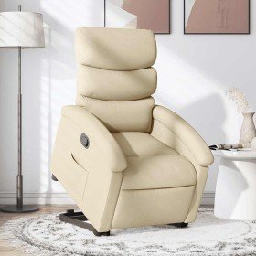 Sillón reclinable elevable de tela color crema en Sillones | Comprar online en Foru.es