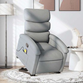 Sillón de masaje reclinable de pie de tela gris claro en Sillones | Comprar online en Foru.es