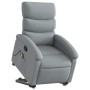 Sillón de masaje reclinable de pie de tela gris claro en Sillones | Comprar online en Foru.es