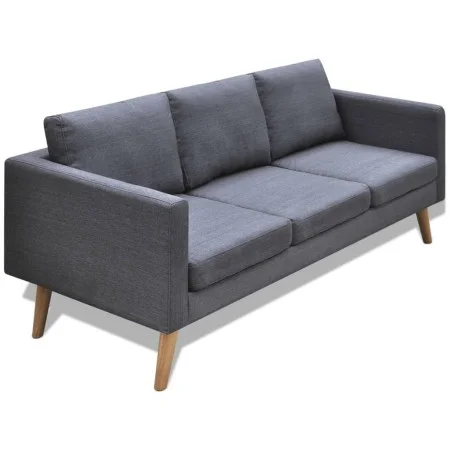 Sofá de 3 plazas de tela gris oscuro de vidaXL, Sofás - Ref: Foro24-242221, Precio: 308,16 €, Descuento: %