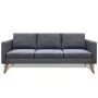 Sofá de 3 plazas de tela gris oscuro de vidaXL, Sofás - Ref: Foro24-242221, Precio: 308,16 €, Descuento: %