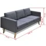 3 seater sofa in dark gray fabric by vidaXL, Sofas - Ref: Foro24-242221, Price: 308,16 €, Discount: %