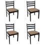 Sillas de comedor 4 uds madera maciza caucho terciopelo marrón de vidaXL, Sillas de comedor - Ref: Foro24-242029, Precio: 175...