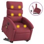 Sillón reclinable de masaje elevable tela rojo tinto en Sillones | Comprar online en Foru.es