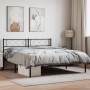 Estructura de cama con cabecero metal negro 135x190 cm de , Camas y somieres - Ref: Foro24-372276, Precio: 92,06 €, Descuento: %