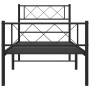 Estructura de cama con cabecero y estribo metal negro 90x200 cm de , Camas y somieres - Ref: Foro24-372288, Precio: 75,63 €, ...