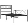 Estructura de cama con cabecero y estribo metal negro 90x200 cm de , Camas y somieres - Ref: Foro24-372288, Precio: 75,63 €, ...