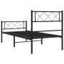 Estructura de cama con cabecero y estribo metal negro 90x200 cm de , Camas y somieres - Ref: Foro24-372288, Precio: 75,63 €, ...