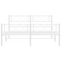 Estructura cama metal con cabecero y estribo blanco 150x200 cm de , Camas y somieres - Ref: Foro24-372346, Precio: 103,90 €, ...