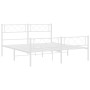 Estructura cama metal con cabecero y estribo blanco 150x200 cm de , Camas y somieres - Ref: Foro24-372346, Precio: 103,90 €, ...