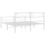 Estructura cama metal con cabecero y estribo blanco 150x200 cm de , Camas y somieres - Ref: Foro24-372346, Precio: 103,90 €, ...