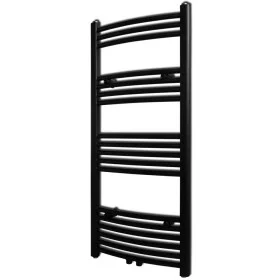 Radiador toallero de baño curvo negro 500 x 1160 mm de , Radiadores - Ref: Foro24-141915, Precio: 120,76 €, Descuento: %