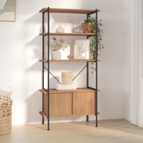Estantería armario 5 niveles contrachapada y acero 80x40x163 cm de , Librerías y estanterías - Ref: Foro24-336355, Precio: 14...