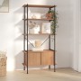 Estantería armario 5 niveles contrachapada y acero 80x40x163 cm de , Librerías y estanterías - Ref: Foro24-336355, Precio: 14...