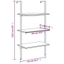 Estantería inclinada de 3 niveles negro 64x35x120,5 cm de , Librerías y estanterías - Ref: Foro24-336381, Precio: 66,33 €, De...