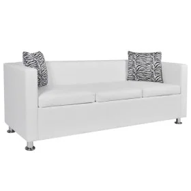 Weißes 3-Sitzer-Sofa aus Kunstleder von vidaXL, Sofas - Ref: Foro24-242211, Preis: 273,46 €, Rabatt: %