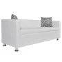 Sofá de 3 plazas de cuero artificial blanco de vidaXL, Sofás - Ref: Foro24-242211, Precio: 273,46 €, Descuento: %