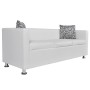 Sofá de 3 plazas de cuero artificial blanco de vidaXL, Sofás - Ref: Foro24-242211, Precio: 280,79 €, Descuento: %