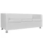 Sofá de 3 plazas de cuero artificial blanco de vidaXL, Sofás - Ref: Foro24-242211, Precio: 273,46 €, Descuento: %