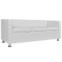 Sofá de 3 plazas de cuero artificial blanco de vidaXL, Sofás - Ref: Foro24-242211, Precio: 280,79 €, Descuento: %